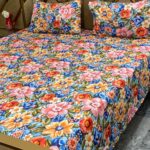 3D Digital Bedsheet Blue Daisy Burst king size set