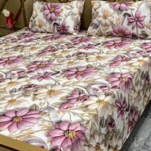 3D Digital Bedsheet Blush Violet king size set