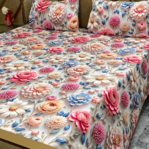 3D Digital Bedsheet Candy Bloom king size set