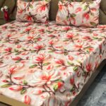 3D Digital Bedsheet Pink Magnolia king size set
