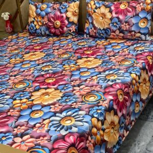 3D Digital Bedsheet Royal Mauve king size set