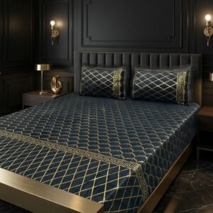 black velvet bedsheet 3 piece king size set