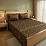 brown velvet bedsheet 3 piece king size set